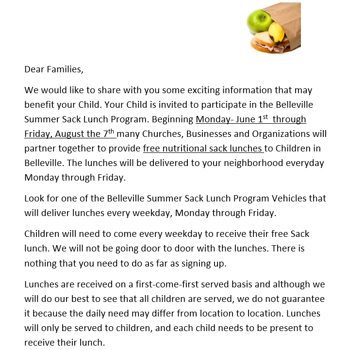 Summer Lunch Letter