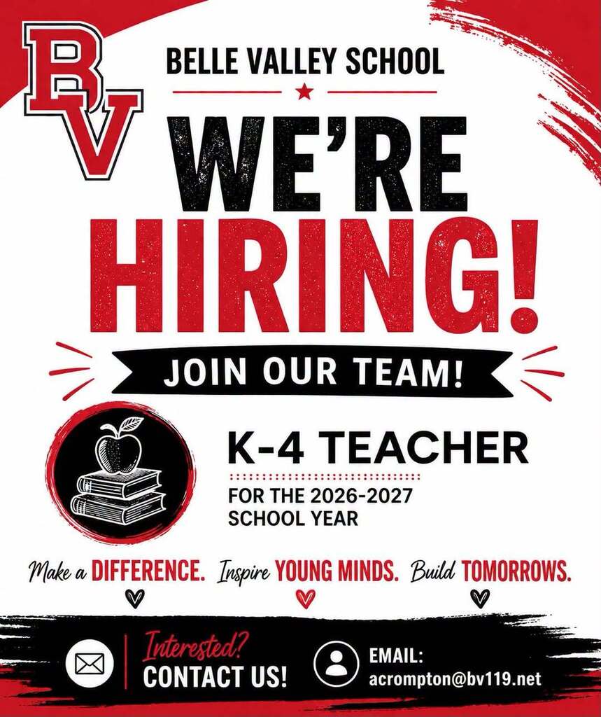 Belle Valley Is hiring a K-4 teacher