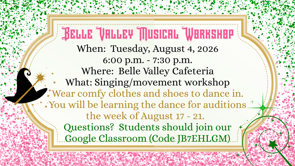 Belle Valley Musical Workshop August 4, 2026
