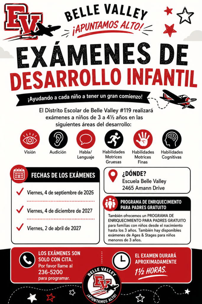 Evaluaciones de Educación Especial y Preescolar para 2026-2027