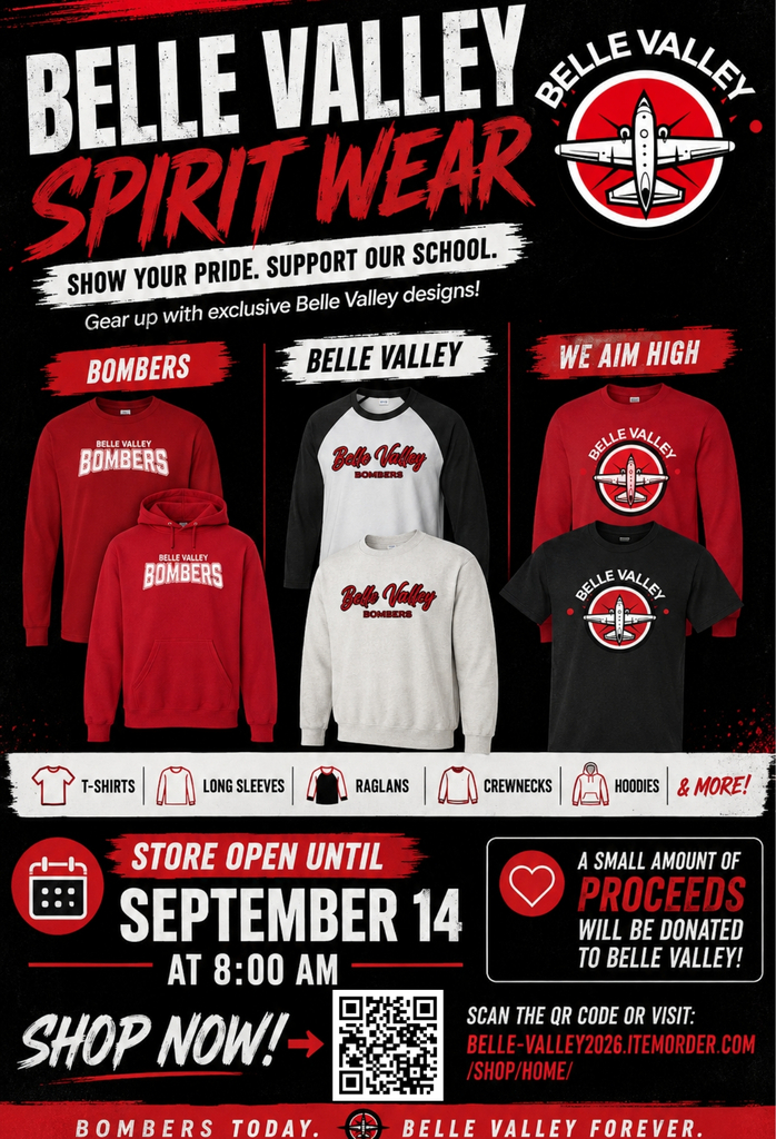 Belle Valley Spirit Wear Store Flyer