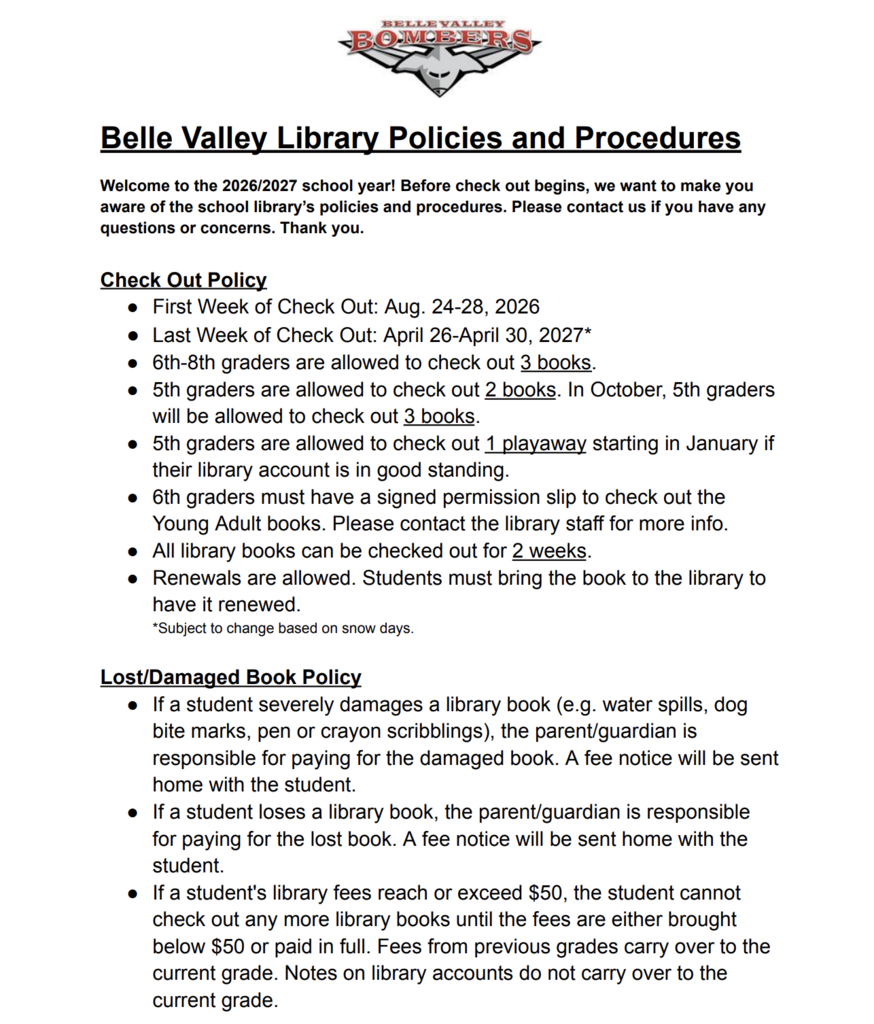 BV LIbrary Policies Page 1
