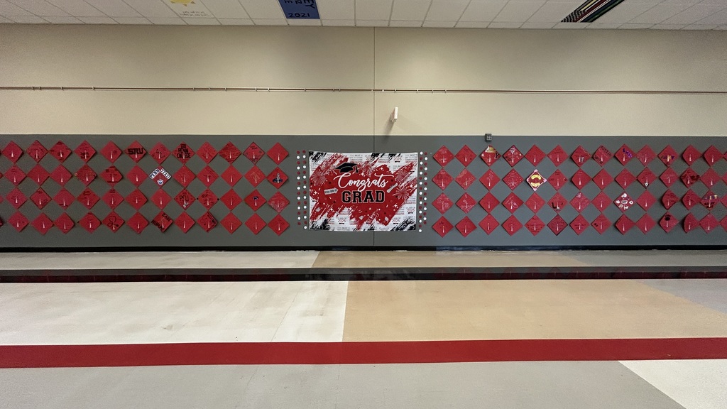 Wall of red caps. 1