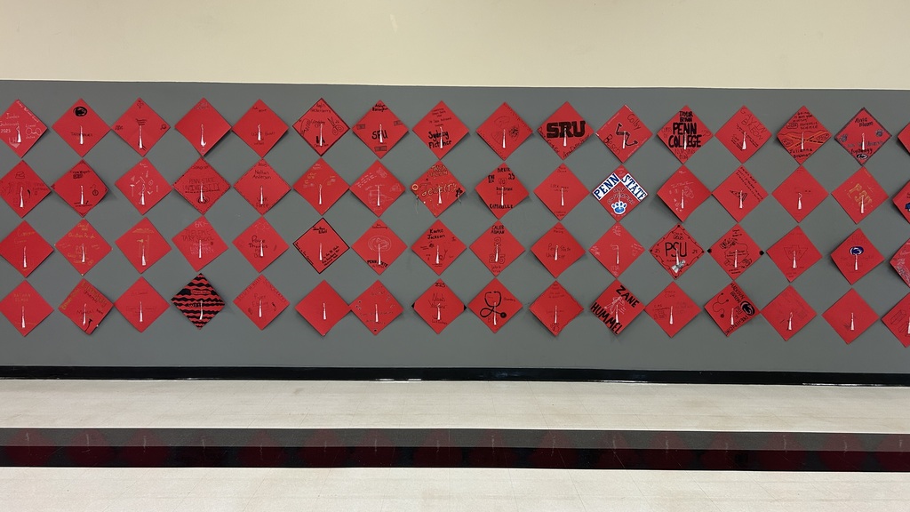 Wall of red caps. 2