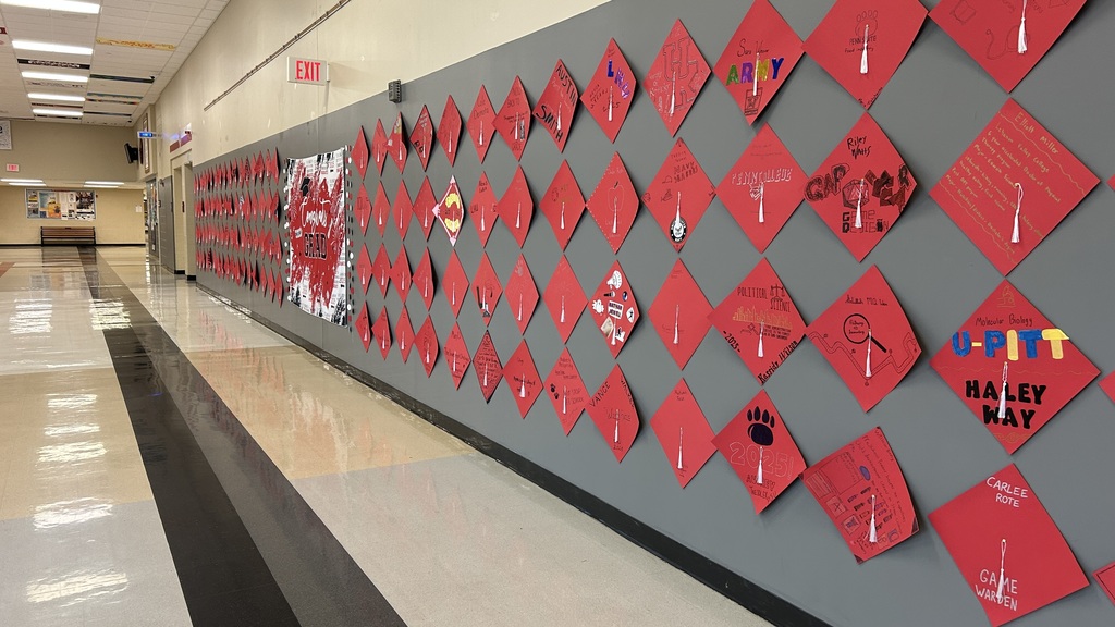 Wall of red caps. 4