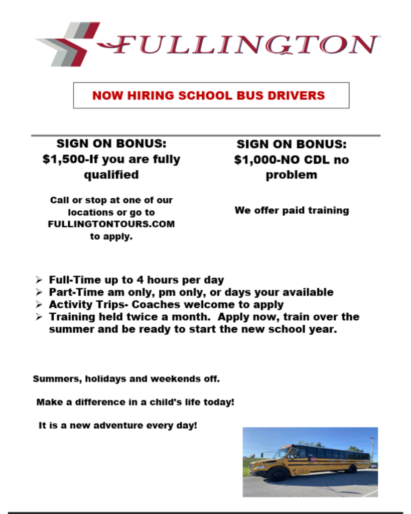 Bus driver application information