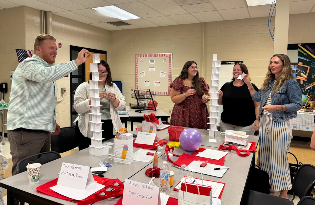 New teachers stacking activity.