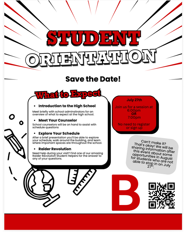Student Orientation flier