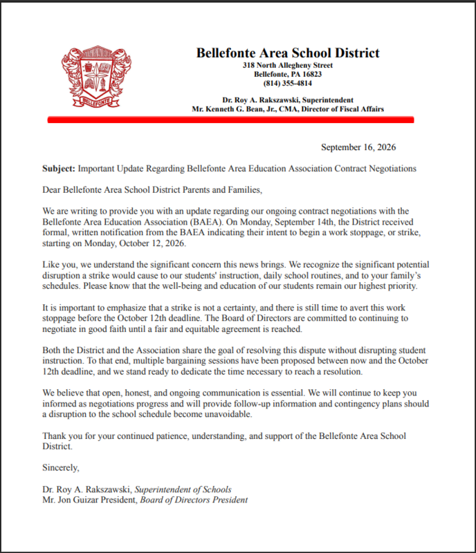 Strike Notice Letter