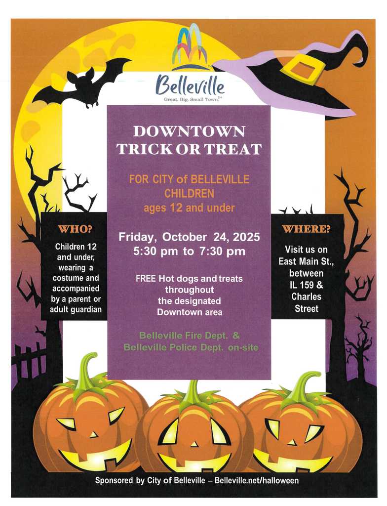 City of Belleville Downtown Trunk or Treat Flyer 10-24-2025