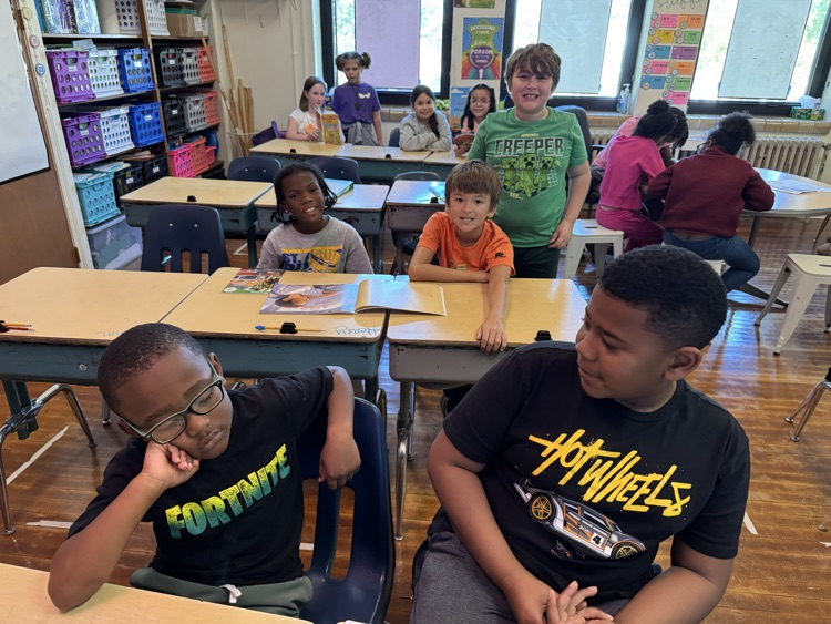 Reading with our buddy