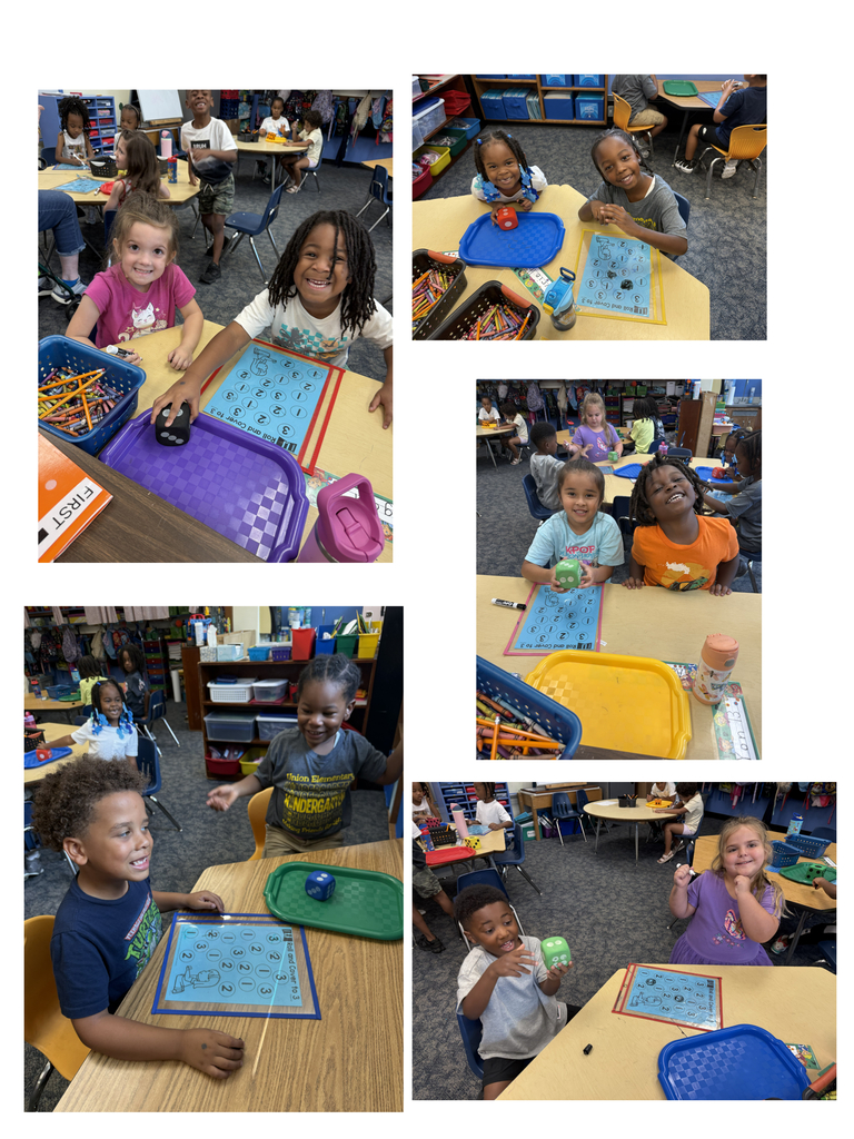 Mrs. Okunola's kindergarten class has been learning new math games! We love to encourage each other and have FUN!