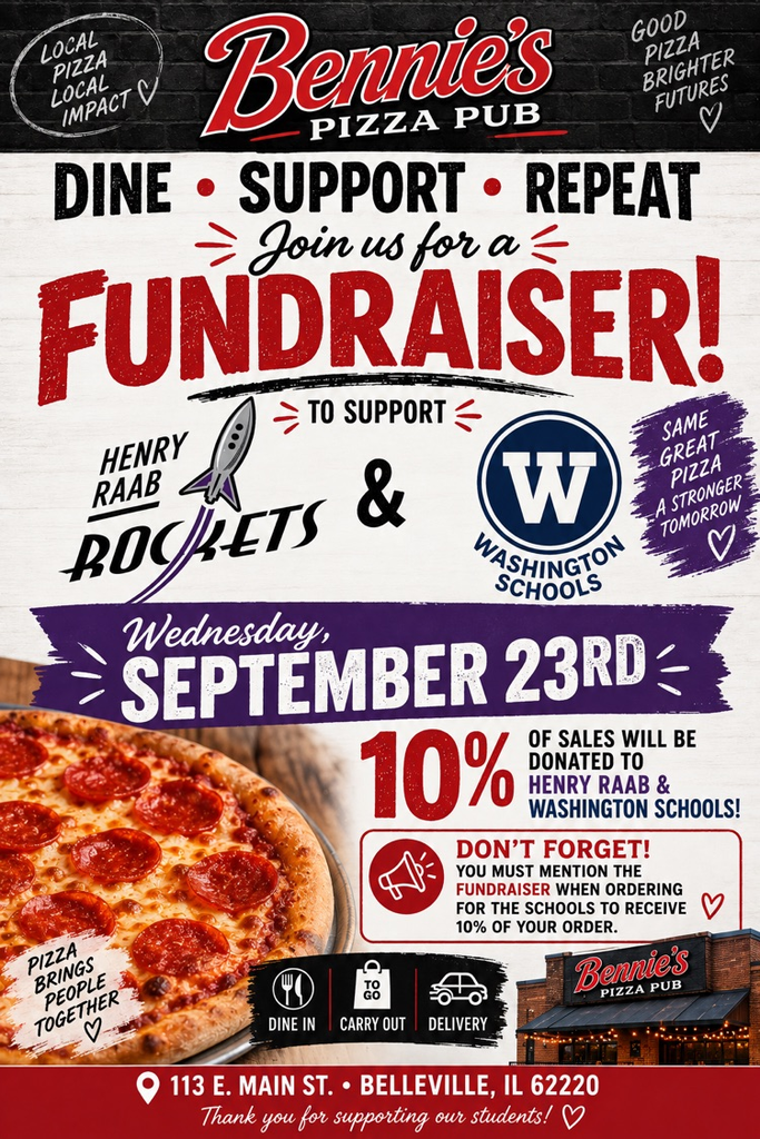 Bennie’s Pizza Fundraiser Flyer 