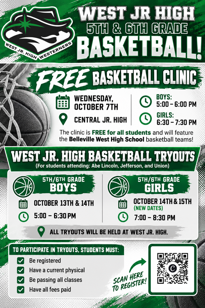 West Jr. high basketball clinic and tryout info
