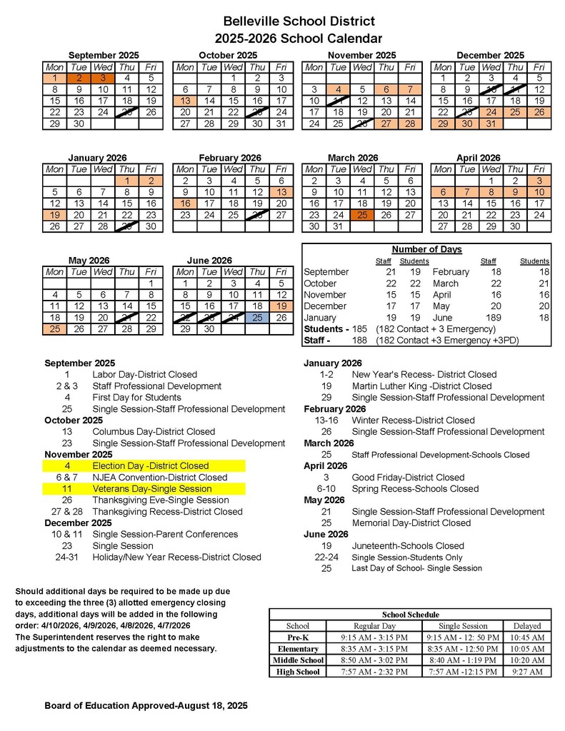 2025-2026 District Calendar