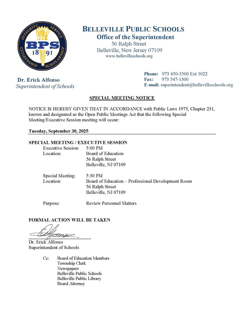 Special Meeting Notice