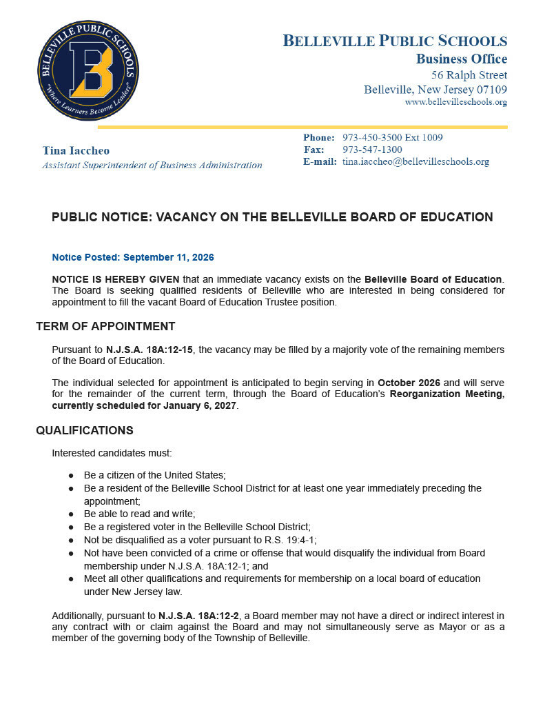 Public Notice Vacancy