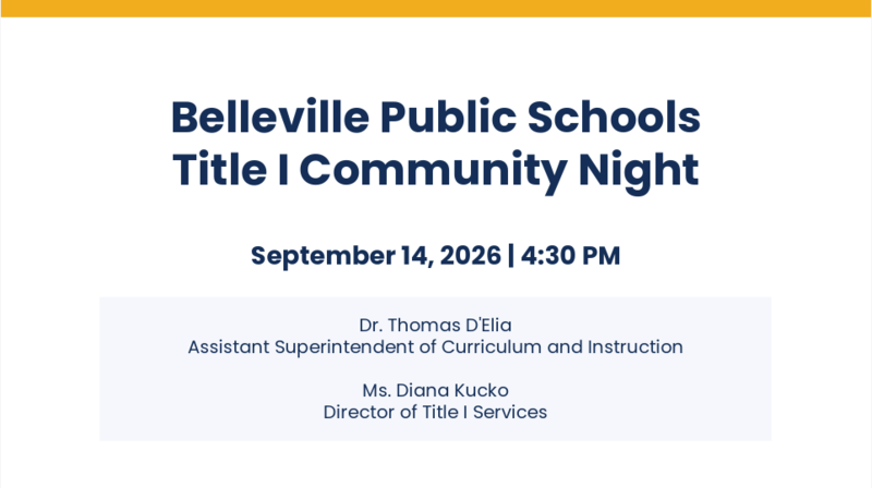 Belleville Public Schools Title 1 Community Night