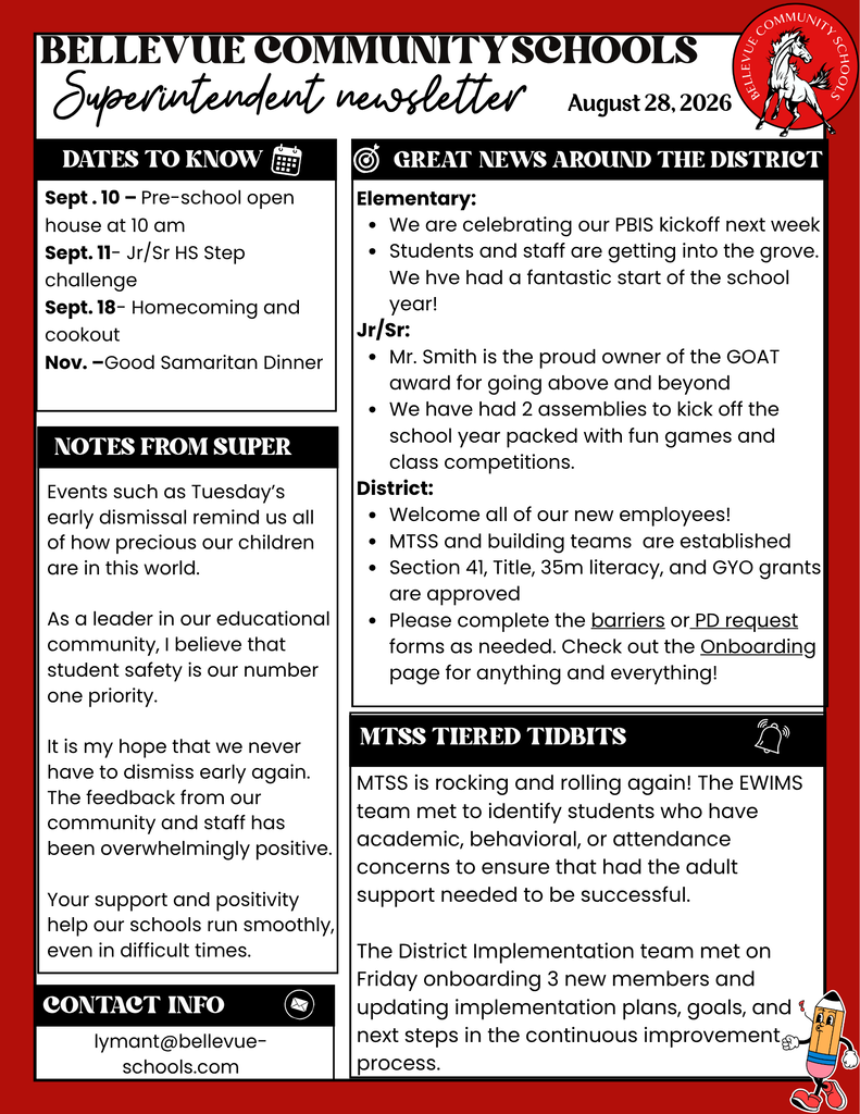 Superintendent Newsletter 8.28.26