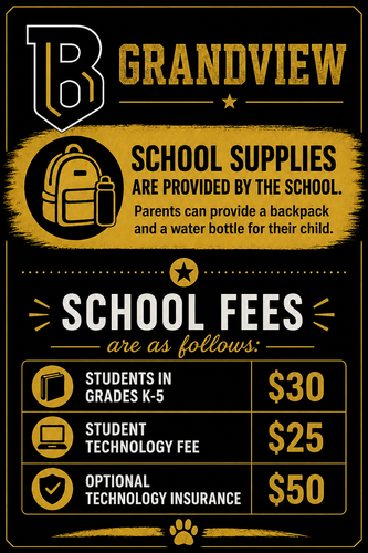 GES School Supplies and Fees