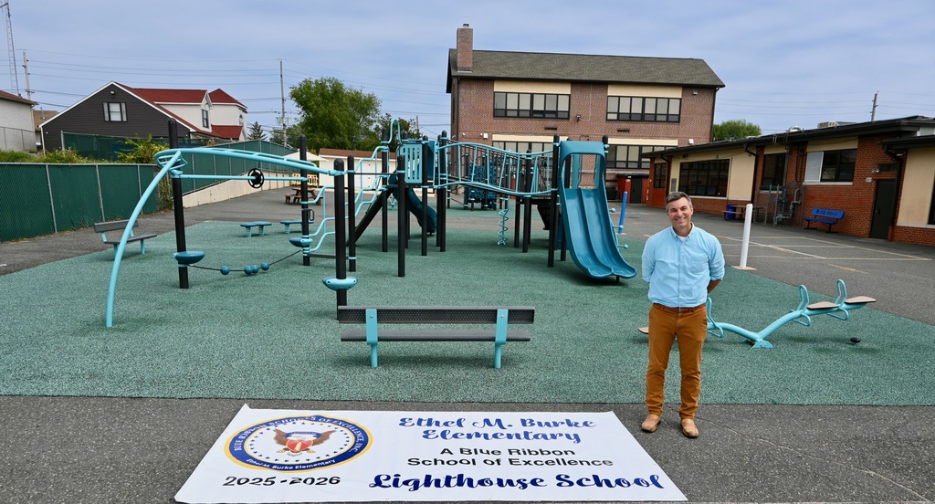 Principal Maguire on playground