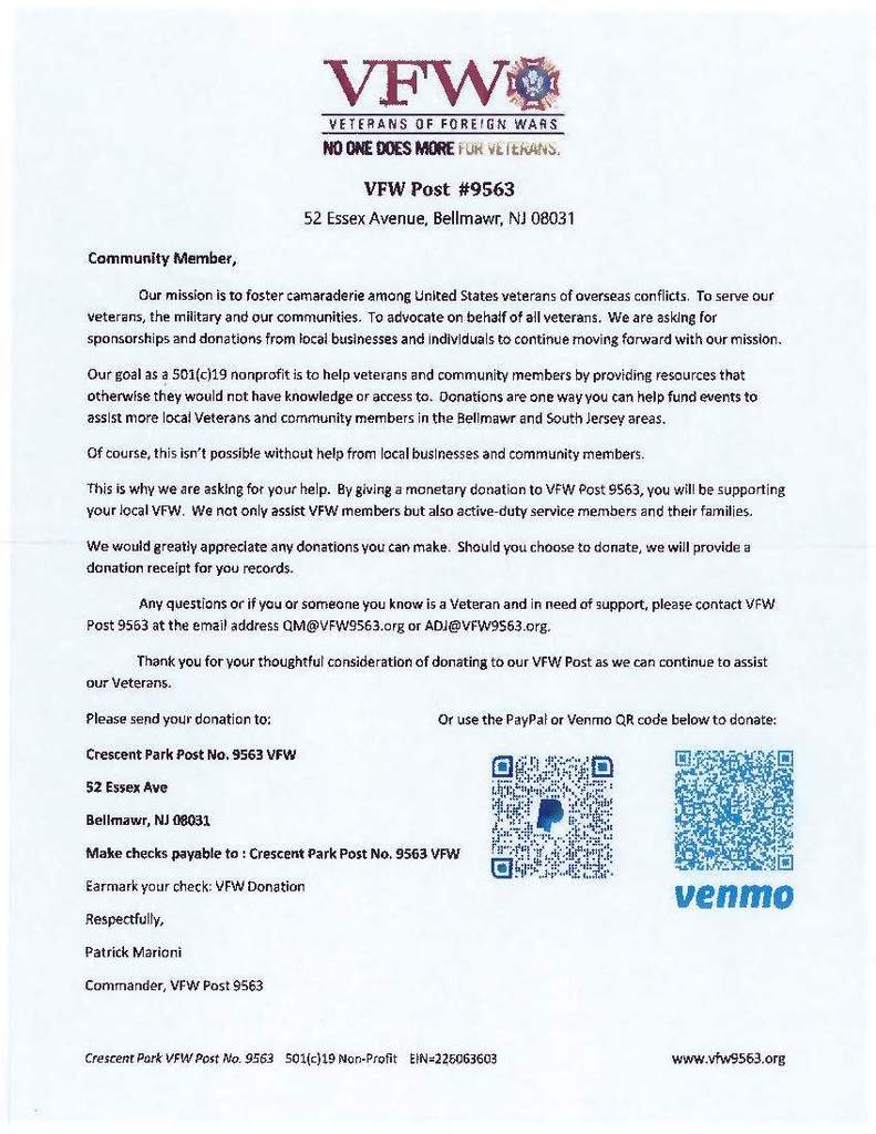 VFW Letter