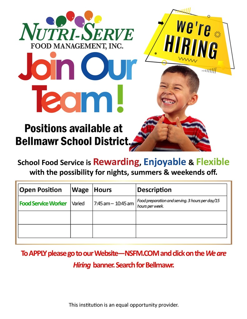 Nutri-Serve Hiring Poster