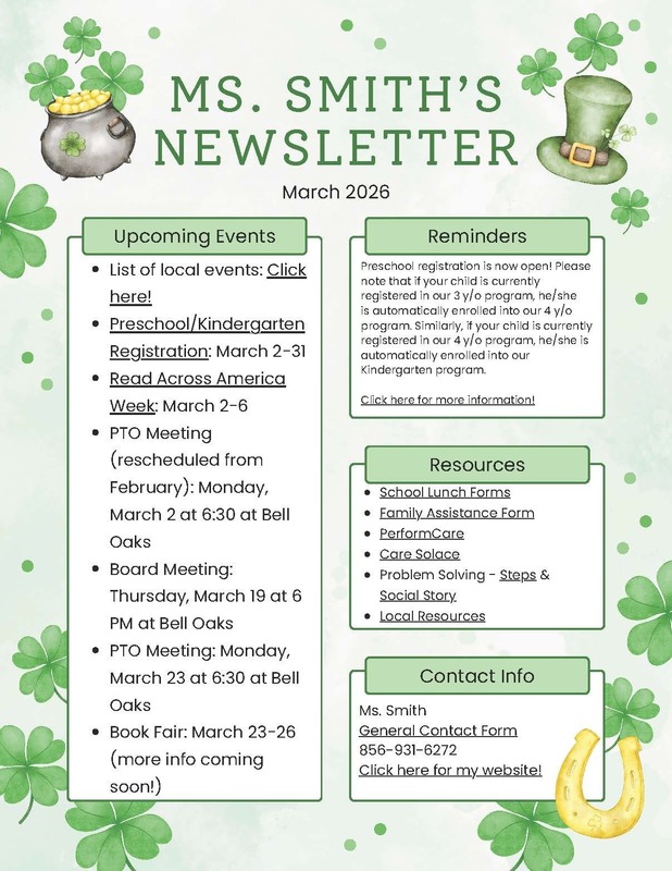 Ms. Smith's March  Newsletter
