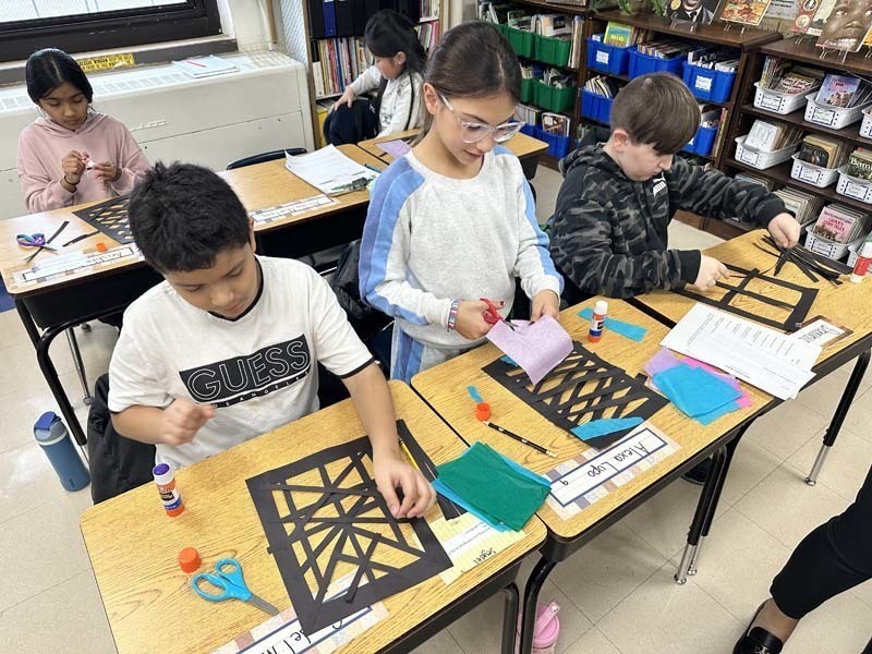 Students working on projects.