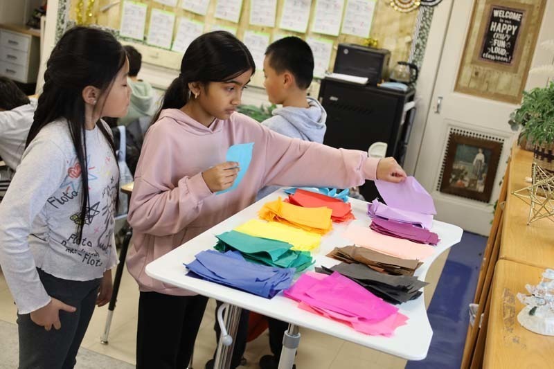 Students working on projects.