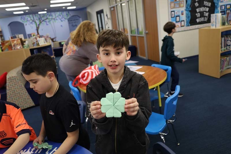 Collaboration is key in Winthrop Avenue School’s Origami Club, as peers carefully make complex folds in papers that result in eye-catching creations.  In celebration of St. Patrick’s Day, club members met with green sheets of paper in hand to form shamrocks. #IgnitetheStarsWithin #StarsLeadandLearn 
