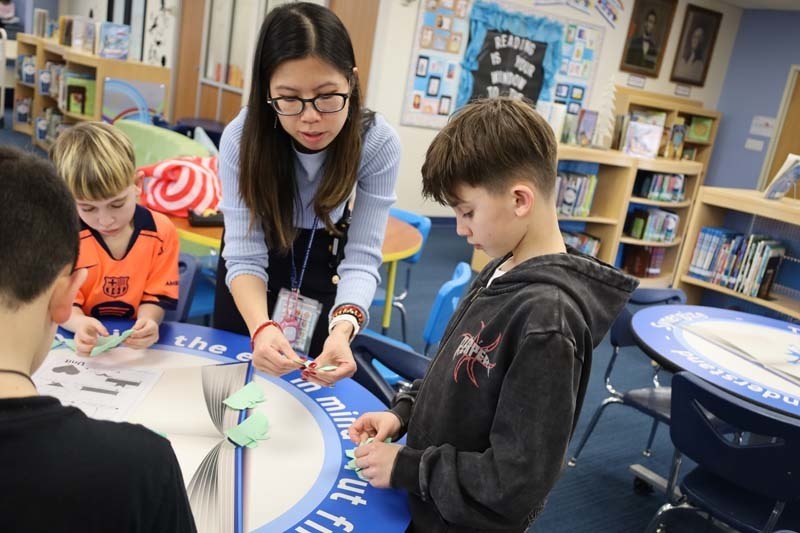 Collaboration is key in Winthrop Avenue School’s Origami Club, as peers carefully make complex folds in papers that result in eye-catching creations.  In celebration of St. Patrick’s Day, club members met with green sheets of paper in hand to form shamrocks. #IgnitetheStarsWithin #StarsLeadandLearn 