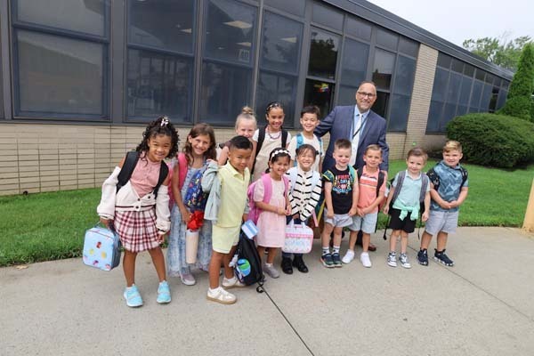 Students Arriving on the first day of school