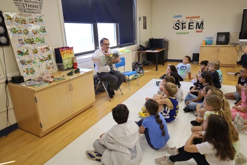 Man giving presentation to students.