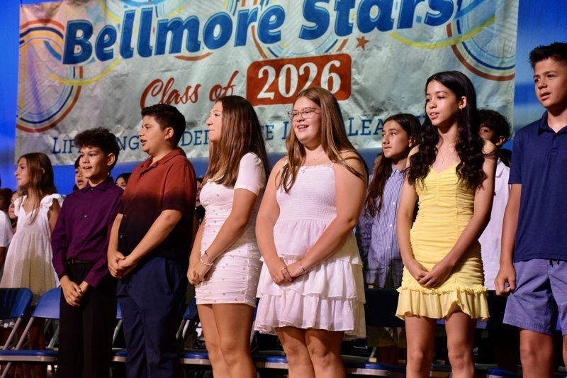 students on stage
