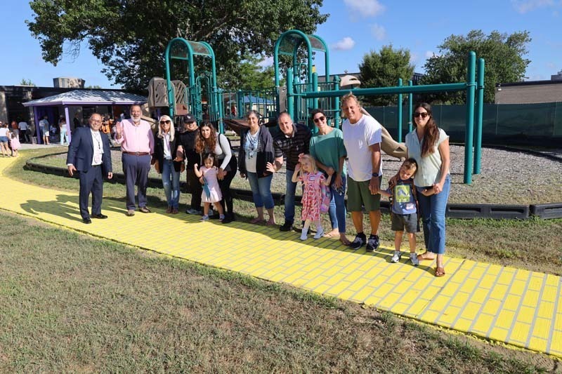 Students smiling during first day.