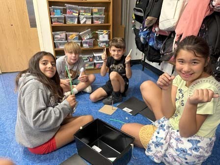 5)	Materials such as popsicle sticks and plastic straws were used. 