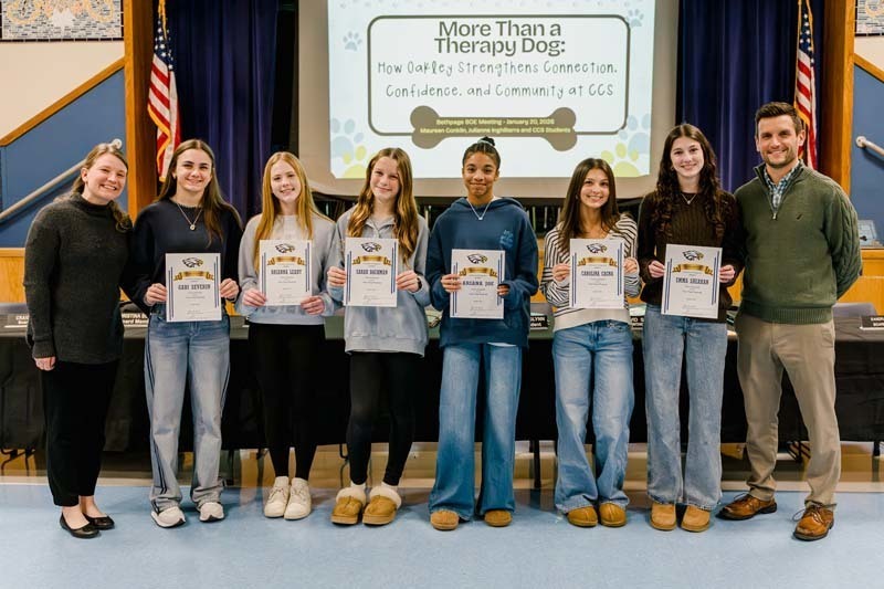 Students accepting awards.