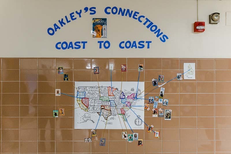 Oakley's Connections Coast to Coast art wall.