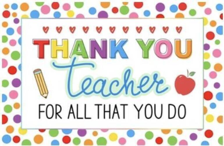 Thank You Teachers sign