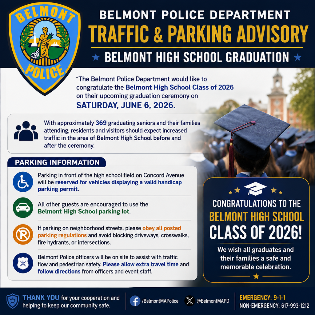 Parking advisory for BHS Graduation