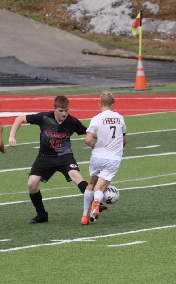 Soccer players playing