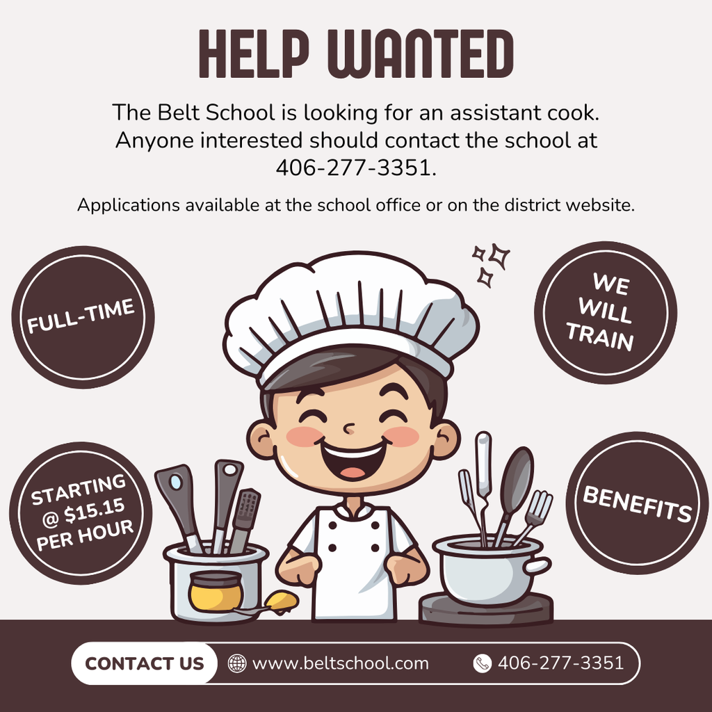 Help Wanted Assistant Cook