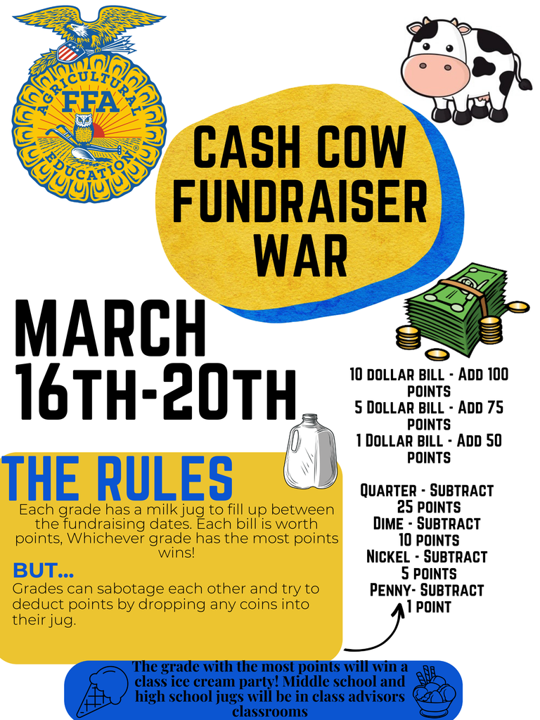 FFA Cash Cow Fundraiser March 16-20