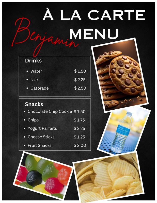 A La Carte Menu