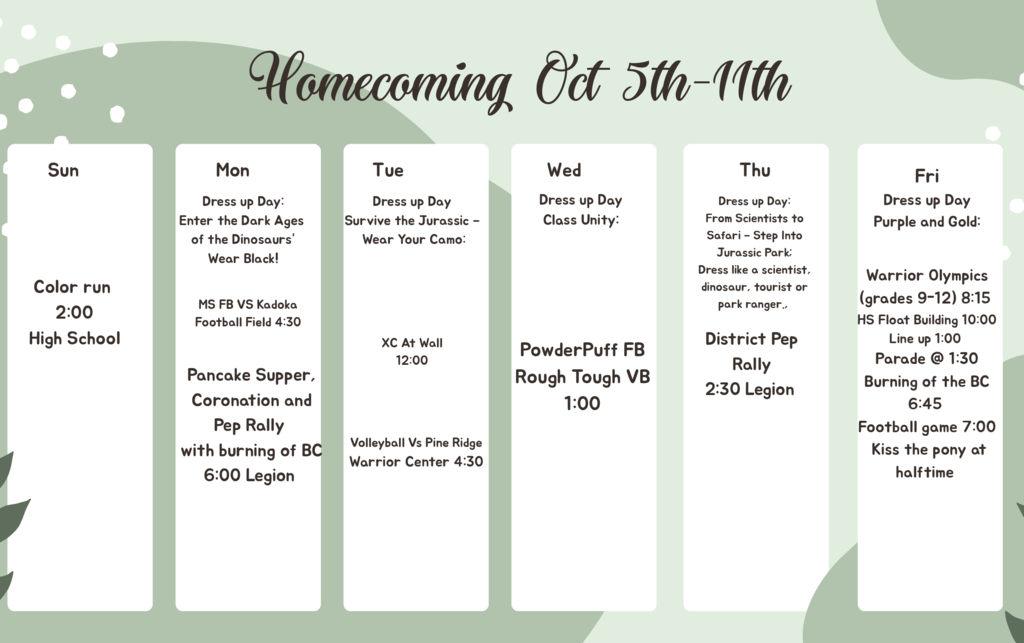Homecoming dress up days