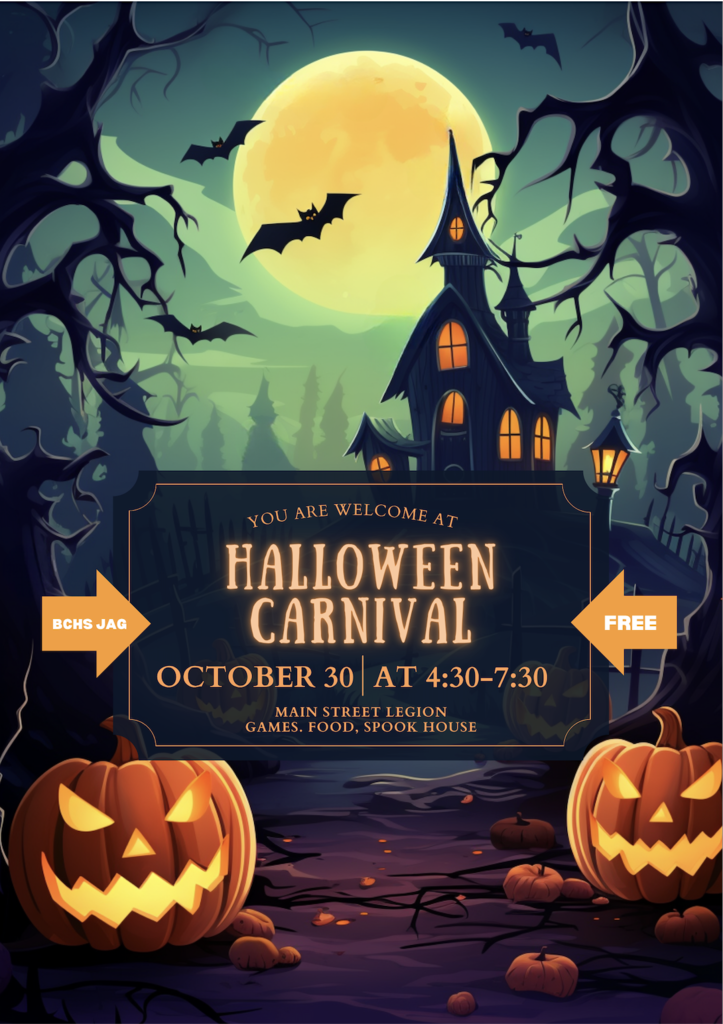 Free Halloween Carnival Oct. 30 4:30-7:30 PM at the American Legion Auditorium