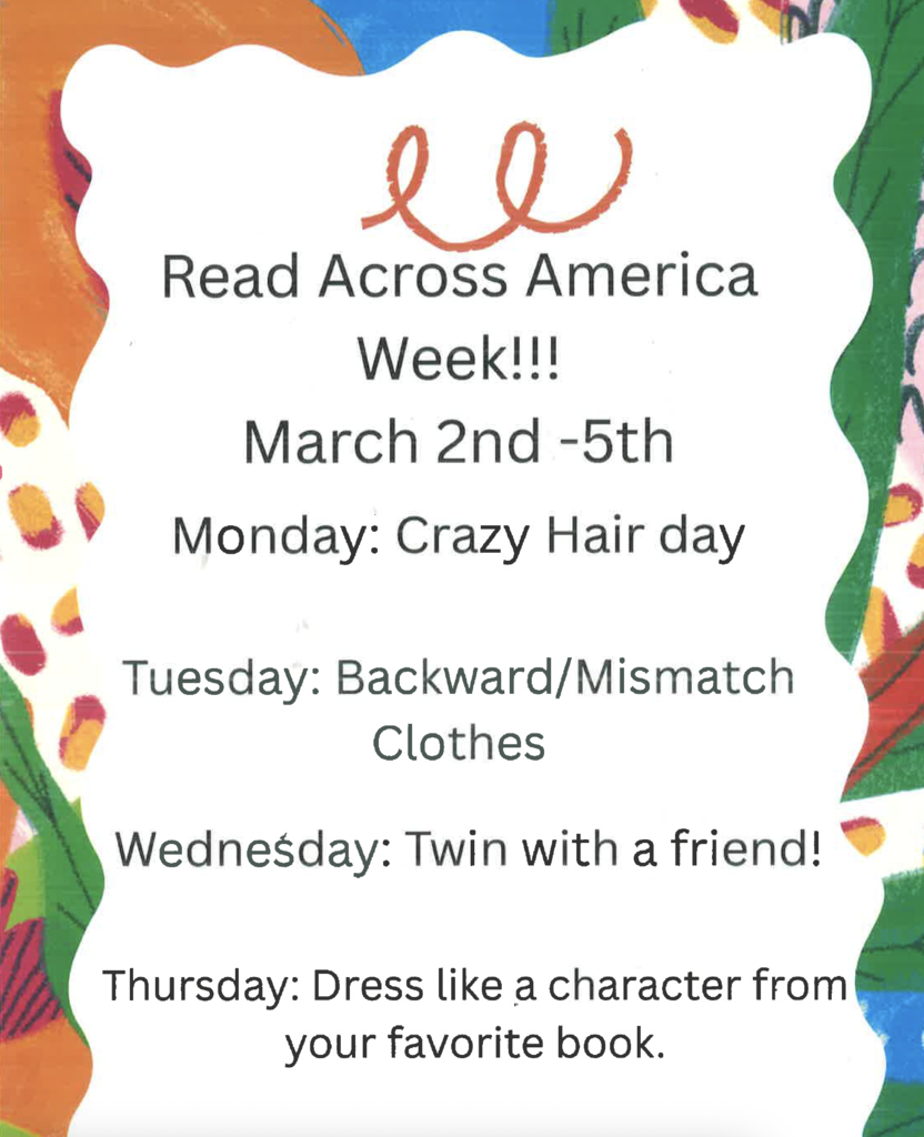 Read Across America Week flyer