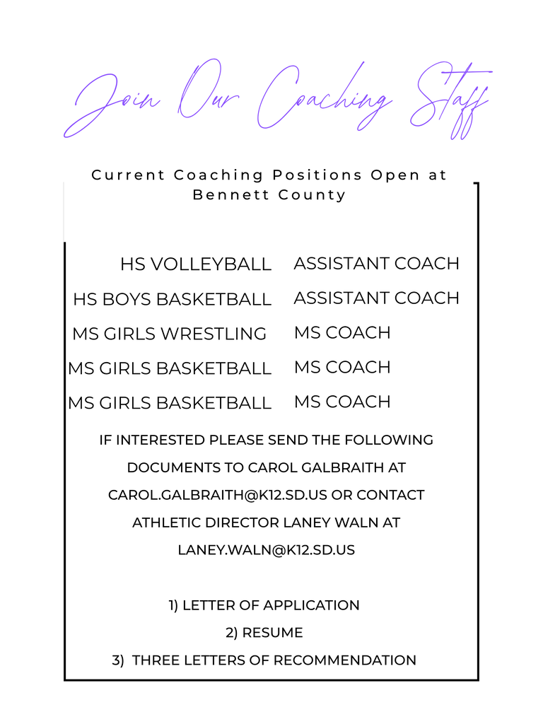 Open Coaching Positions