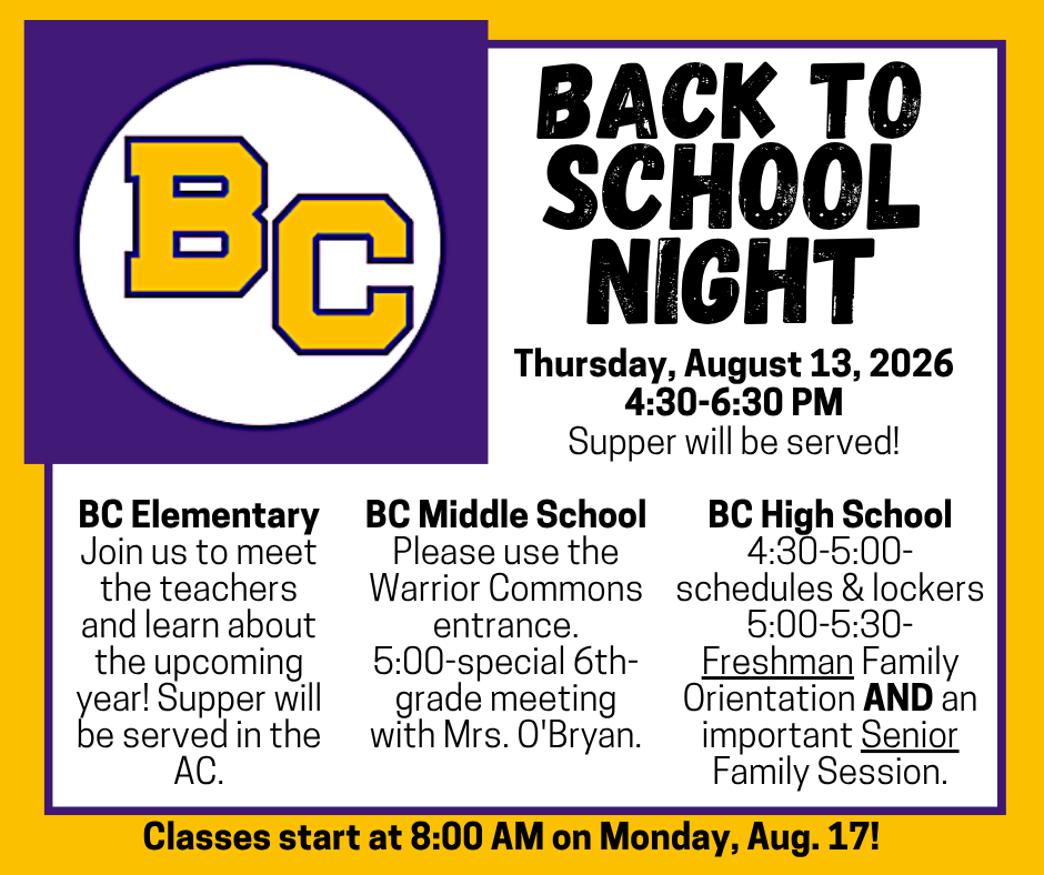 Back to School information